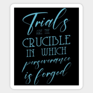 Trials are the crucible in which perseverance is forged Magnet